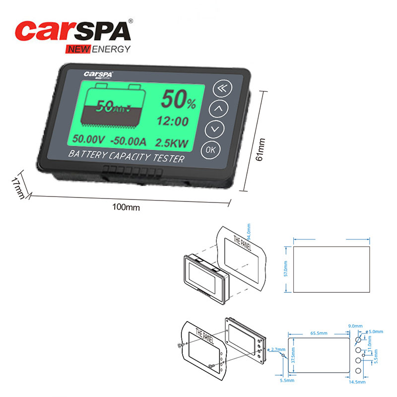 BM75-MAX 120V 75A hight Precision Lifepo Acid Battery Capacity Tester coulometer Battery Indicator Monitor